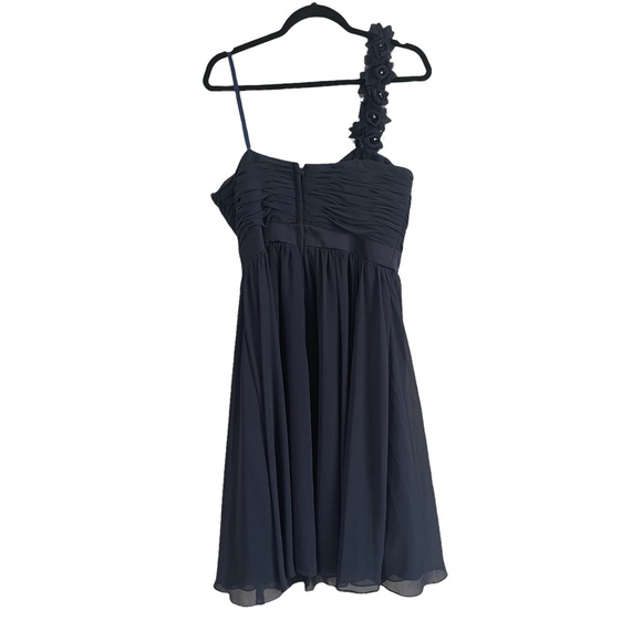 Mori Lee | Navy Blue Formal One Strap Dress Sz 13/14 - Picture 5 of 11